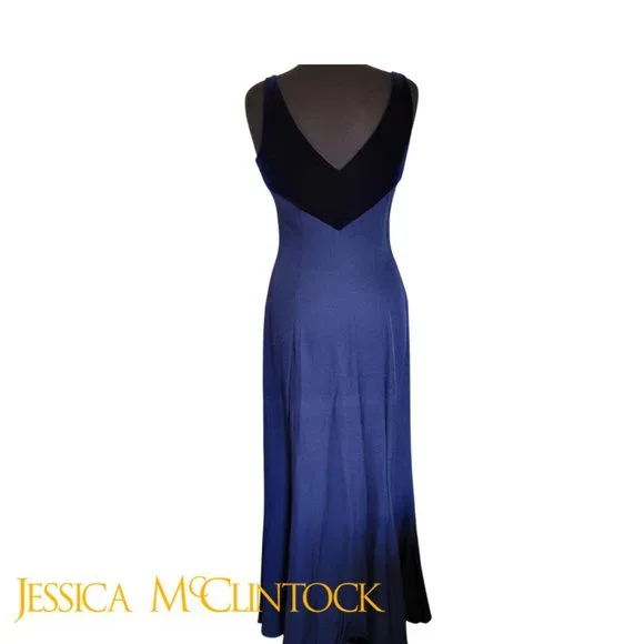 VINTAGE Scott McClintock by Jessica McClintock Gown 6 Prom Velvet 80's 90's - Picture 4 of 6